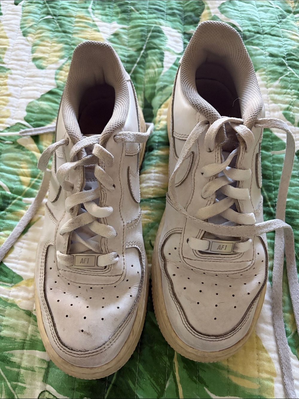 AF1 Women's White Leather Lace-Up Sneakers